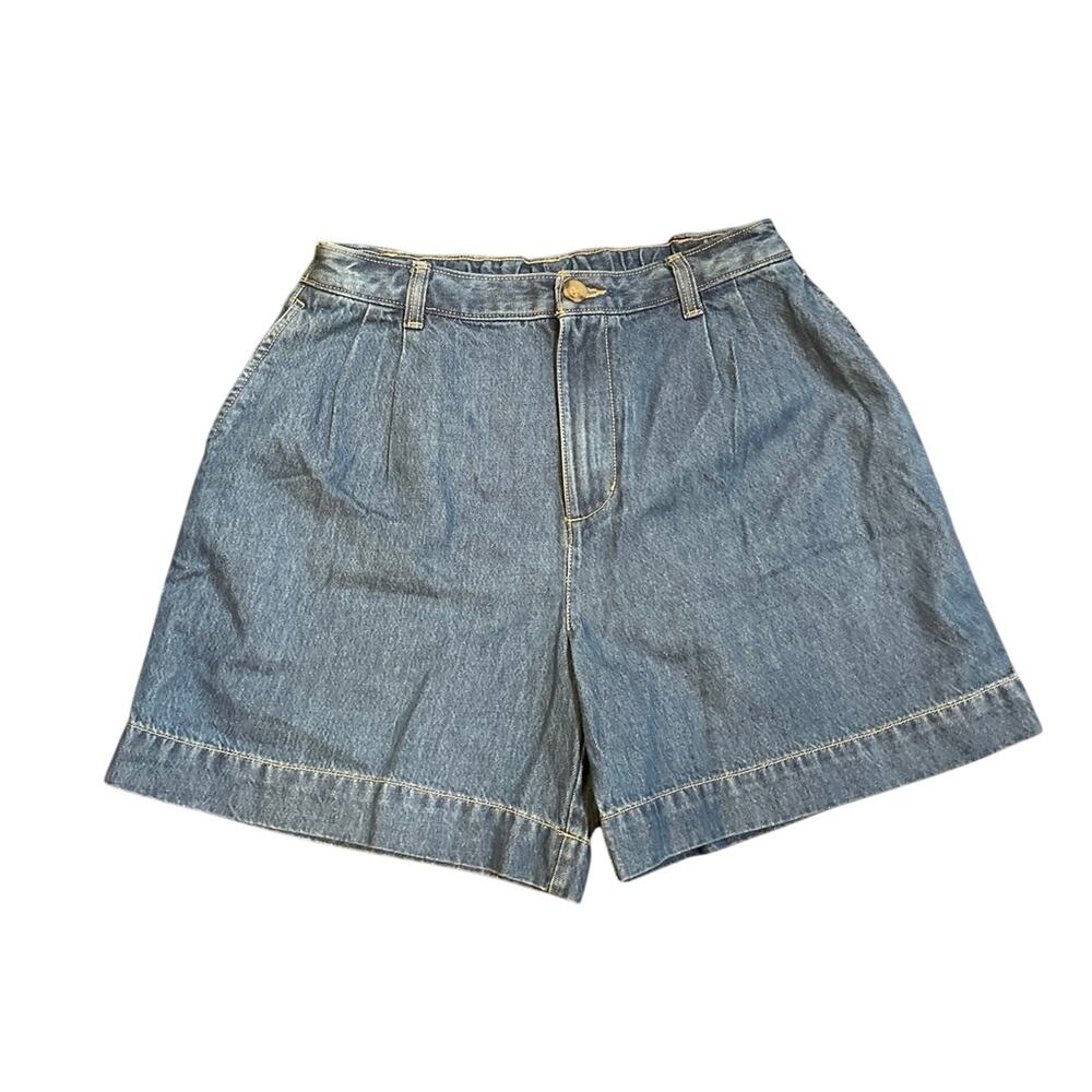 Old Navy Extra High Waist OG Chino Pleated Denim Jean Mom Shorts SZ S Retro NWT
